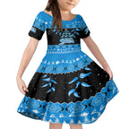 adelaide-strikers-cricket-christmas-kid-short-sleeve-dress-merry-xmas-2023-indigenous-art