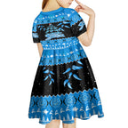 adelaide-strikers-cricket-christmas-kid-short-sleeve-dress-merry-xmas-2023-indigenous-art