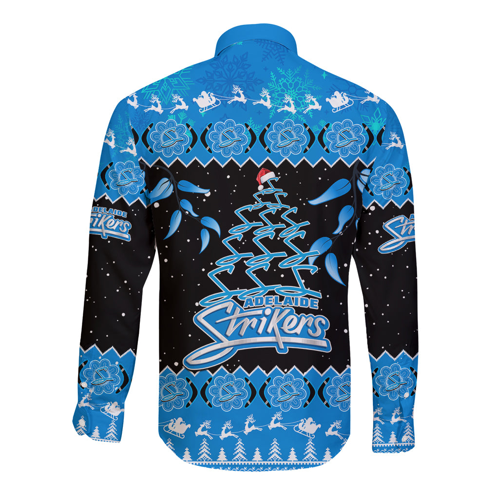 adelaide-strikers-cricket-christmas-long-sleeve-button-shirt-merry-xmas-2023-indigenous-art