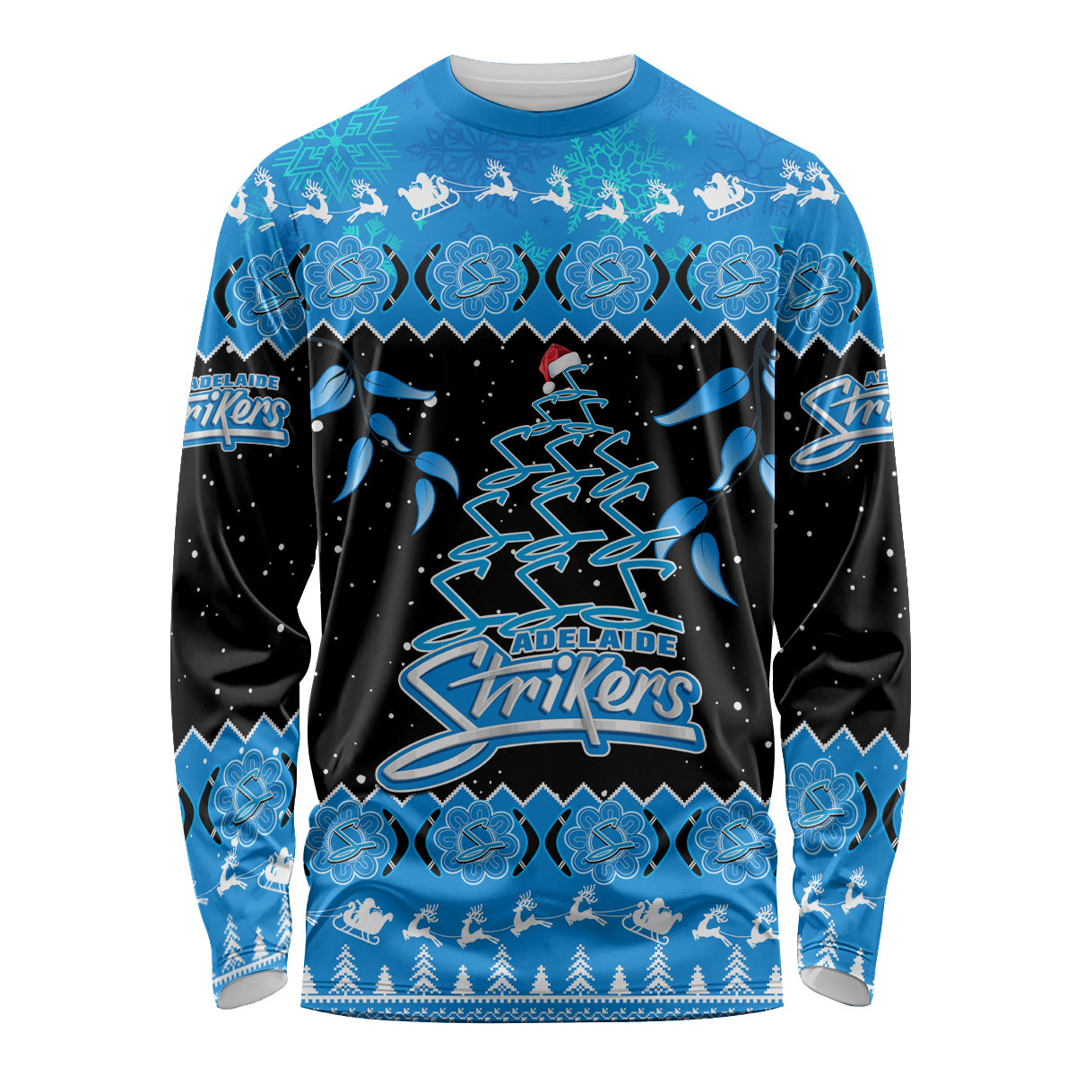 adelaide-strikers-cricket-christmas-long-sleeve-shirt-merry-xmas-2023-indigenous-art
