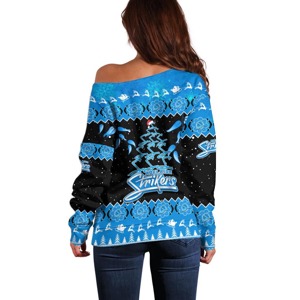 adelaide-strikers-cricket-christmas-off-shoulder-sweater-merry-xmas-2023-indigenous-art
