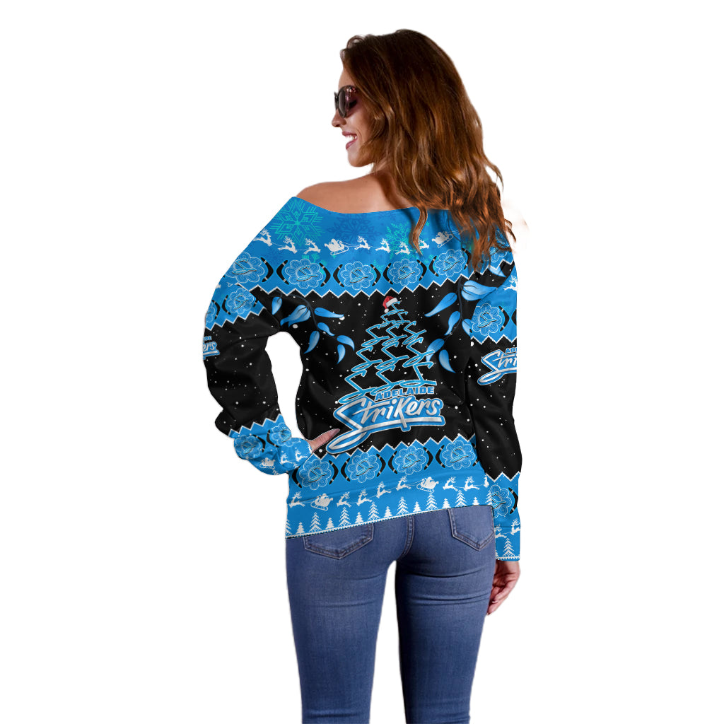adelaide-strikers-cricket-christmas-off-shoulder-sweater-merry-xmas-2023-indigenous-art