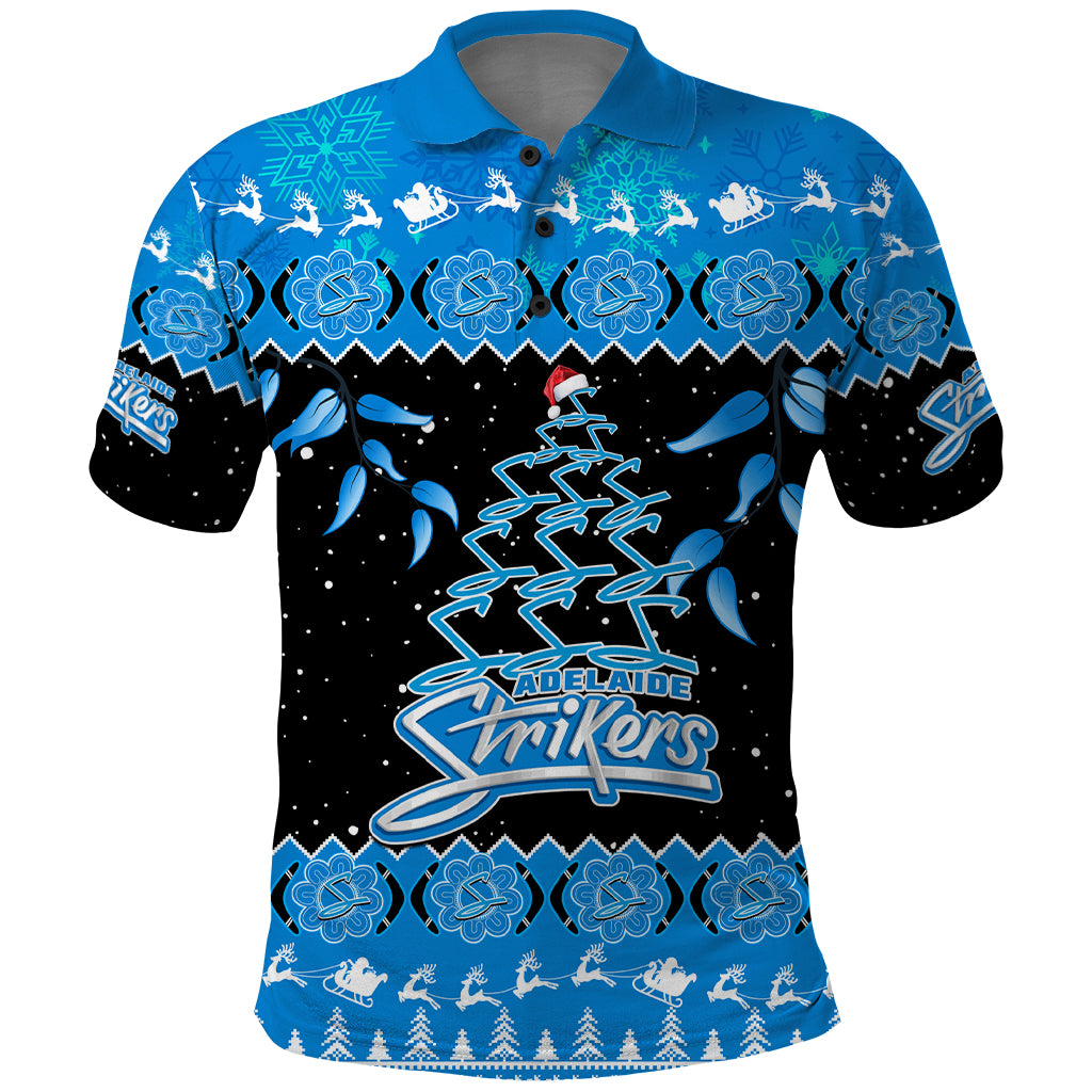 adelaide-strikers-cricket-christmas-polo-shirt-merry-xmas-2023-indigenous-art