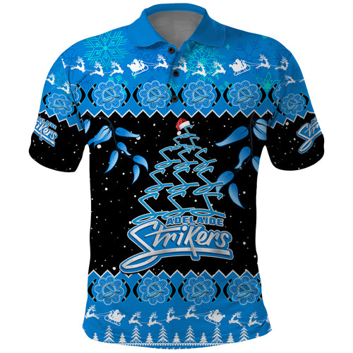 adelaide-strikers-cricket-christmas-polo-shirt-merry-xmas-2023-indigenous-art