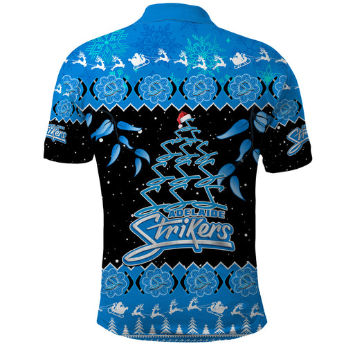 adelaide-strikers-cricket-christmas-polo-shirt-merry-xmas-2023-indigenous-art