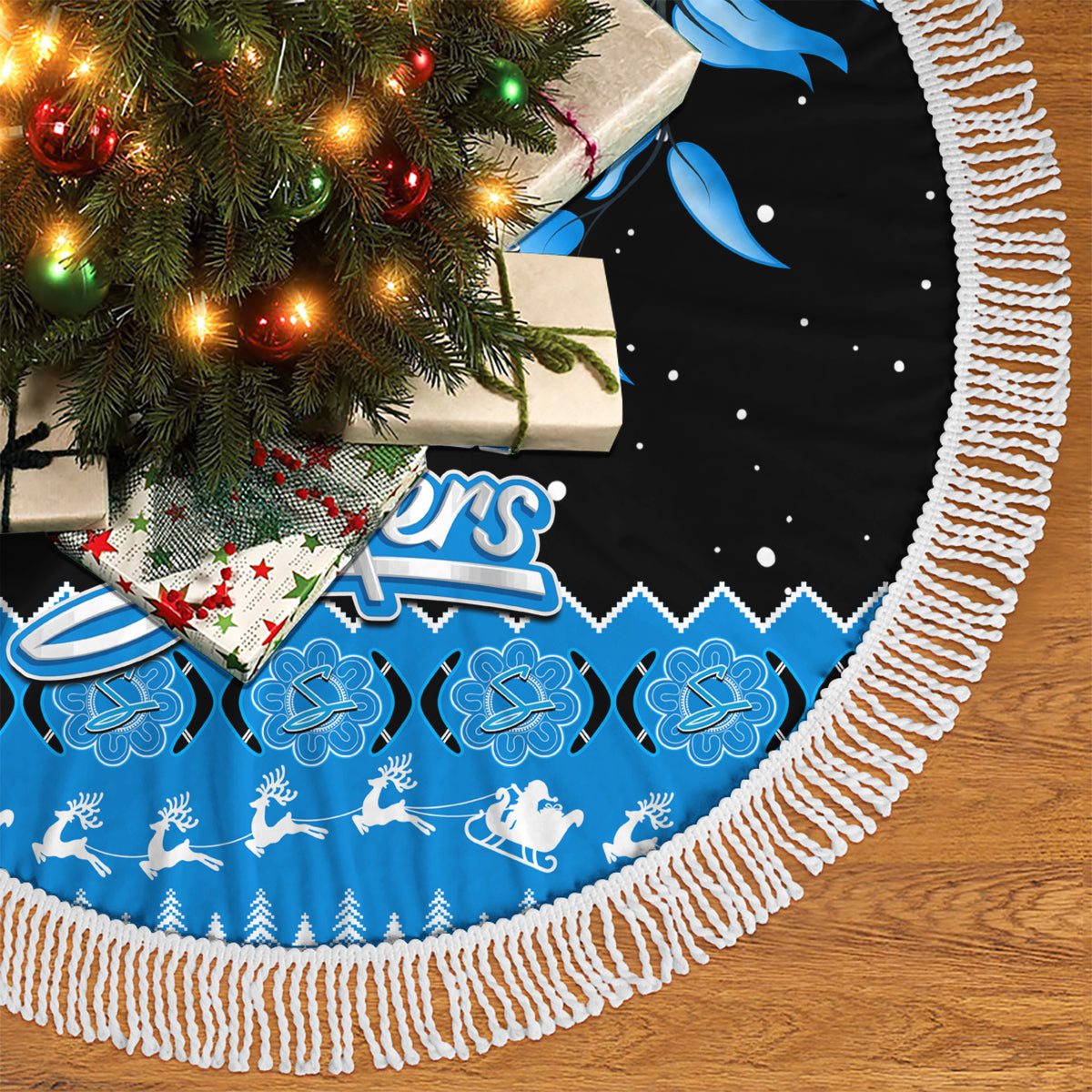 adelaide-strikers-cricket-christmas-tree-skirt-merry-xmas-2023-indigenous-art