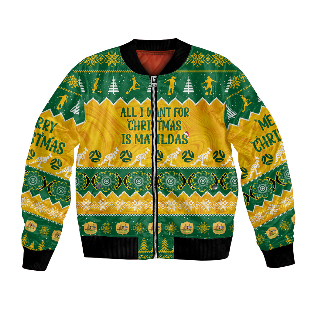 personalised-australia-soccer-christmas-bomber-jacket-all-i-want-for-xmas-is-matildas