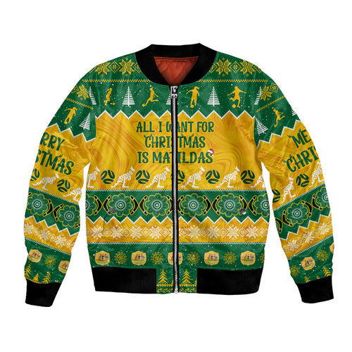 personalised-australia-soccer-christmas-bomber-jacket-all-i-want-for-xmas-is-matildas
