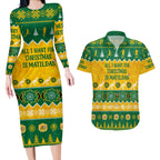 personalised-australia-soccer-christmas-couples-matching-long-sleeve-bodycon-dress-and-hawaiian-shirt-all-i-want-for-xmas-is-matildas