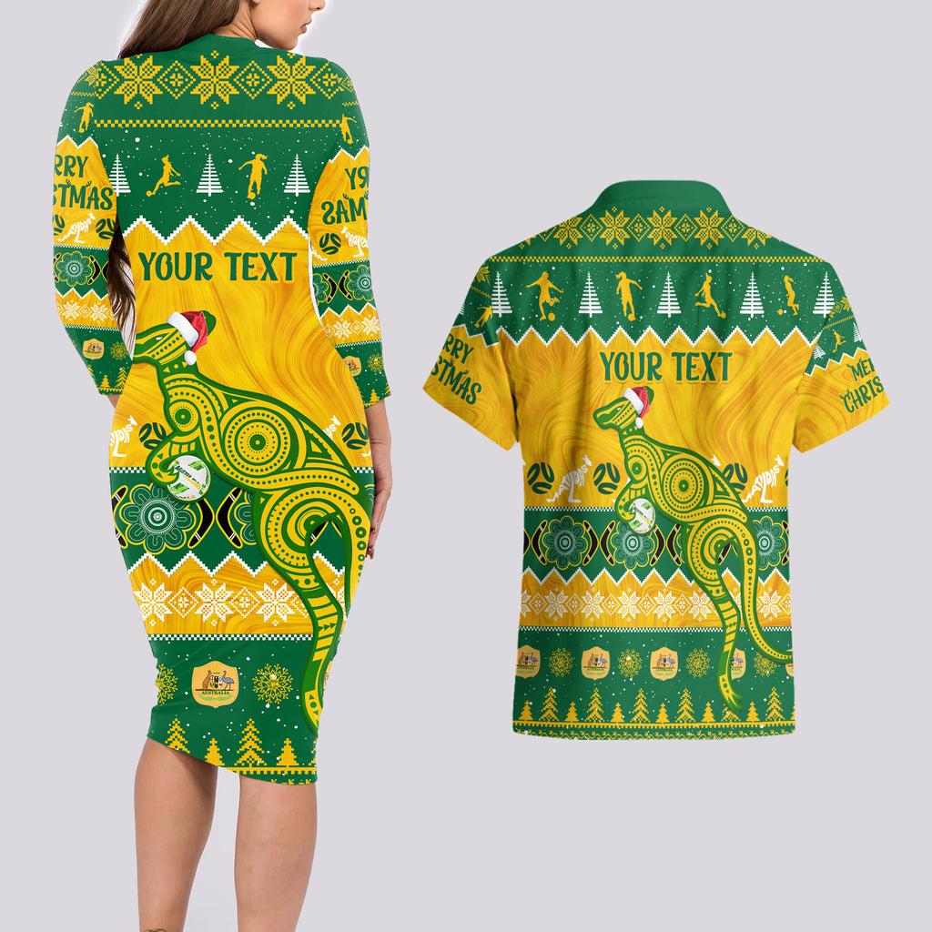 personalised-australia-soccer-christmas-couples-matching-long-sleeve-bodycon-dress-and-hawaiian-shirt-all-i-want-for-xmas-is-matildas