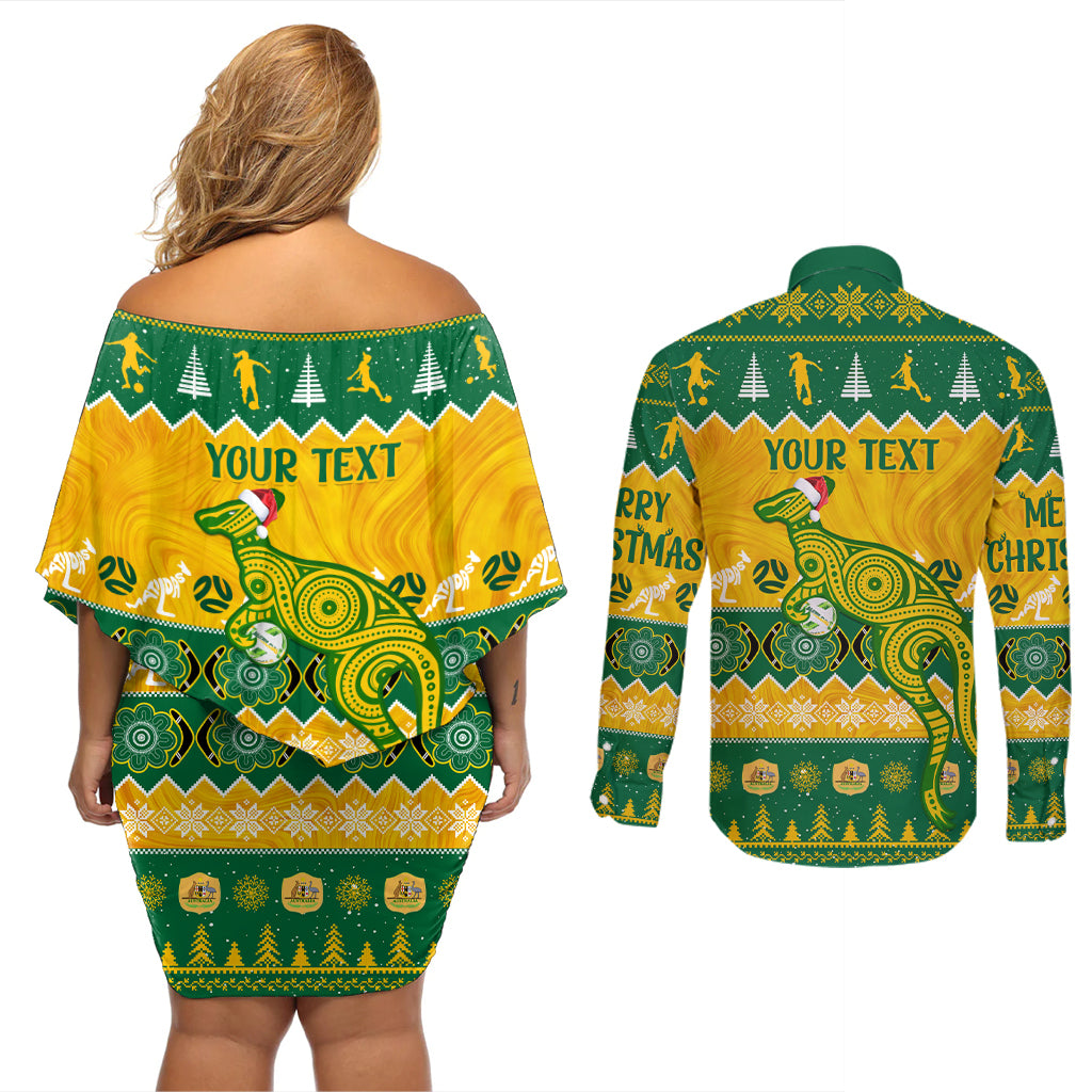personalised-australia-soccer-christmas-couples-matching-off-shoulder-short-dress-and-long-sleeve-button-shirt-all-i-want-for-xmas-is-matildas