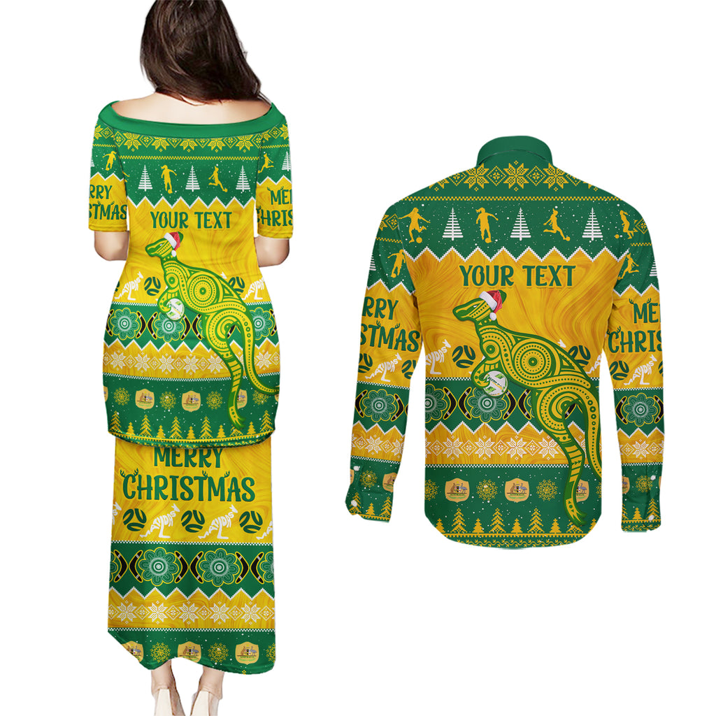 personalised-australia-soccer-christmas-couples-matching-puletasi-dress-and-long-sleeve-button-shirt-all-i-want-for-xmas-is-matildas
