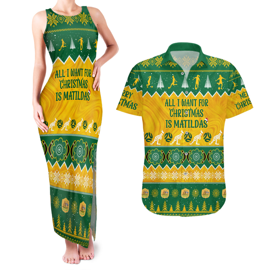 personalised-australia-soccer-christmas-couples-matching-tank-maxi-dress-and-hawaiian-shirt-all-i-want-for-xmas-is-matildas