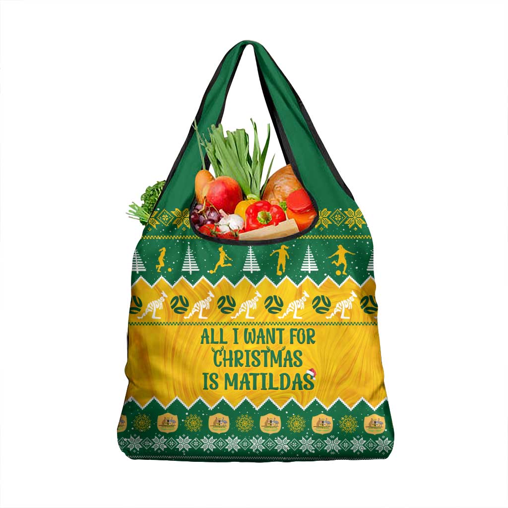 Australia Soccer Christmas Grocery Bag All I Want For Xmas Is Matildas