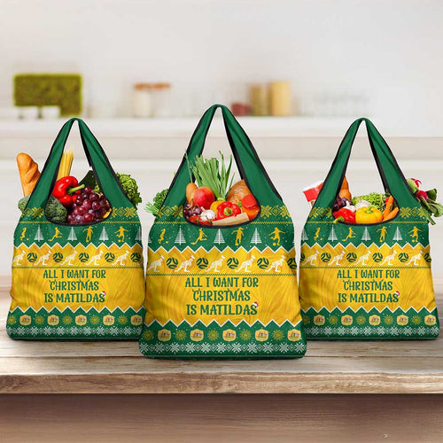 Australia Soccer Christmas Grocery Bag All I Want For Xmas Is Matildas