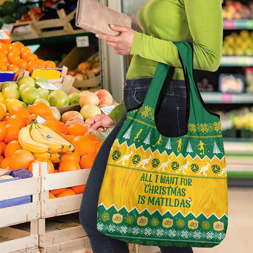 Australia Soccer Christmas Grocery Bag All I Want For Xmas Is Matildas