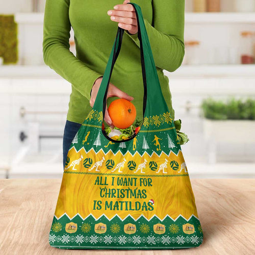 Australia Soccer Christmas Grocery Bag All I Want For Xmas Is Matildas