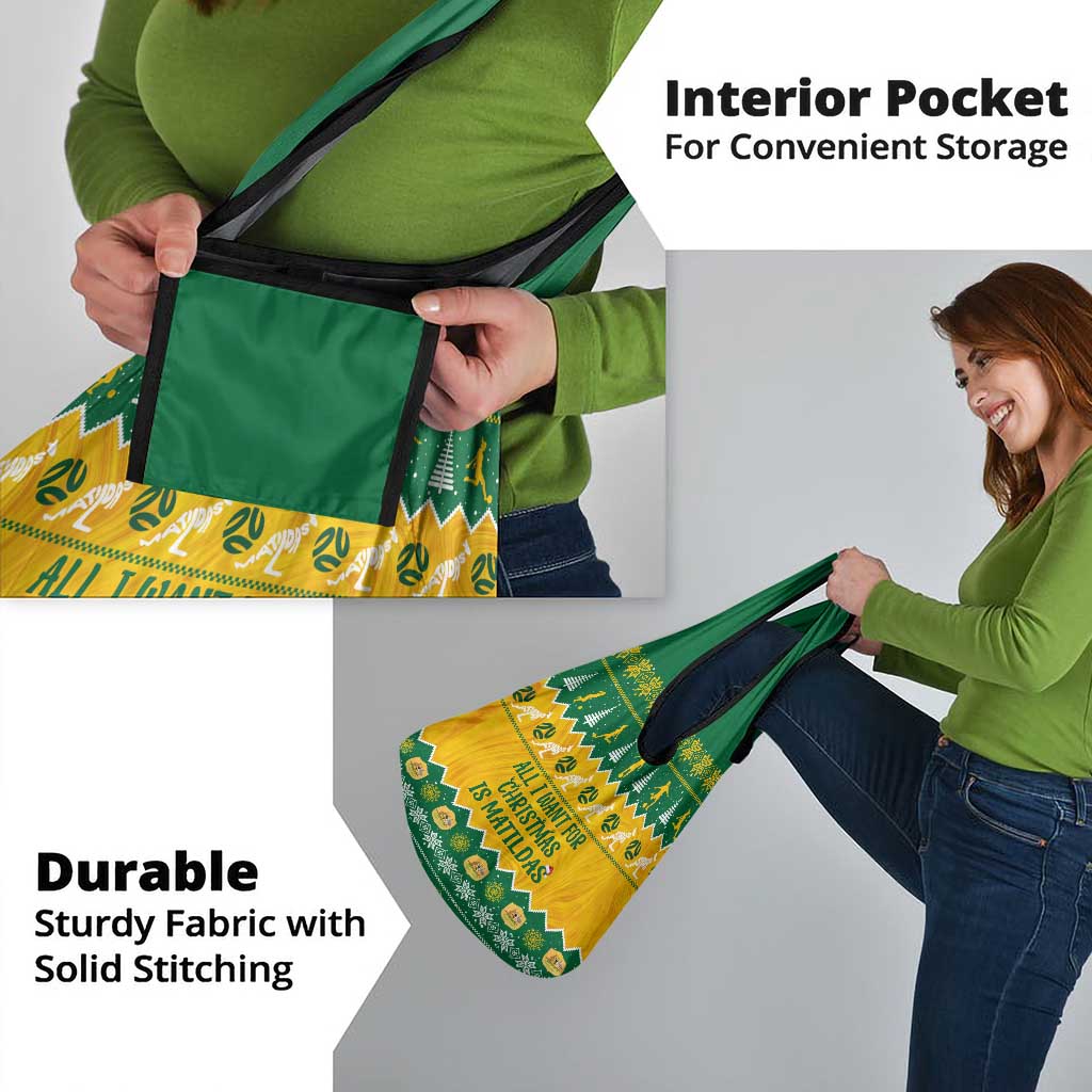 Australia Soccer Christmas Grocery Bag All I Want For Xmas Is Matildas