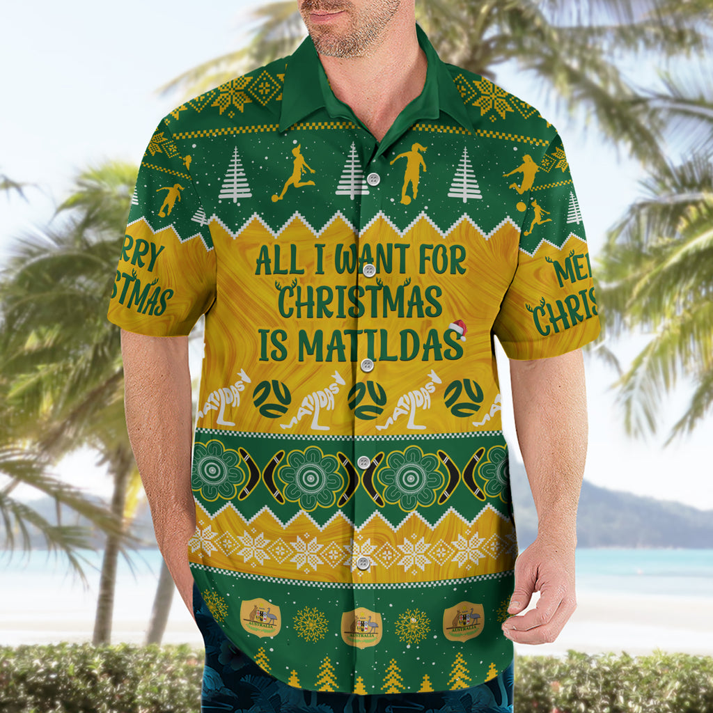 personalised-australia-soccer-christmas-hawaiian-shirt-all-i-want-for-xmas-is-matildas