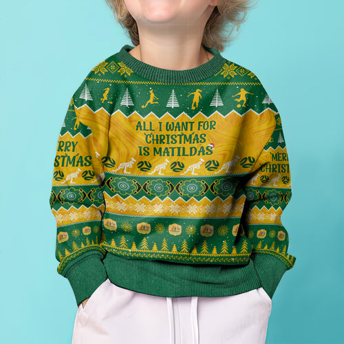 personalised-australia-soccer-christmas-kid-ugly-christmas-sweater-all-i-want-for-xmas-is-matildas