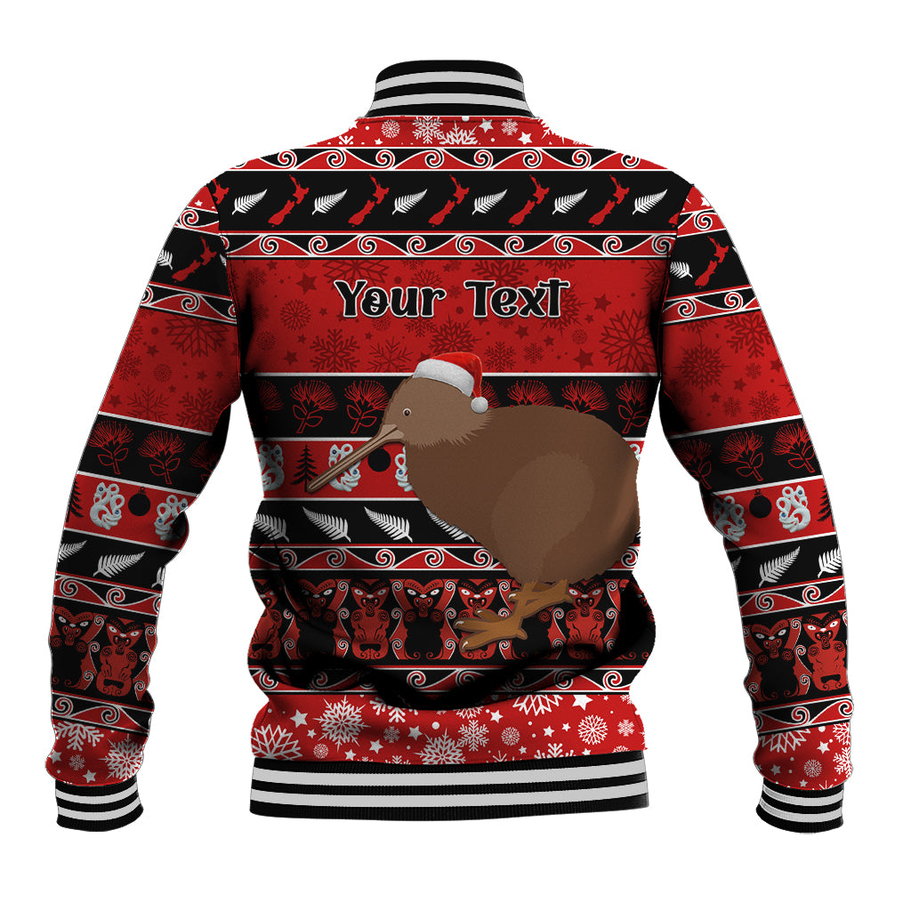 personalised-new-zealand-christmas-baseball-jacket-aotearoa-kiwi-meri-kirihimete-red-version