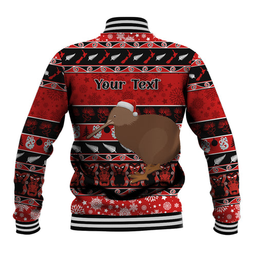personalised-new-zealand-christmas-baseball-jacket-aotearoa-kiwi-meri-kirihimete-red-version