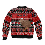 personalised-new-zealand-christmas-bomber-jacket-aotearoa-kiwi-meri-kirihimete-red-version