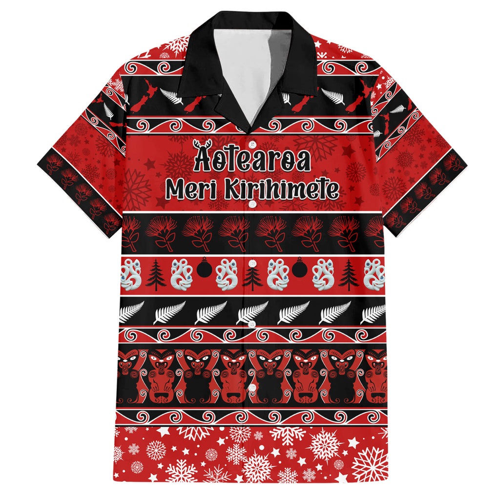 personalised-new-zealand-christmas-hawaiian-shirt-aotearoa-kiwi-meri-kirihimete-red-version