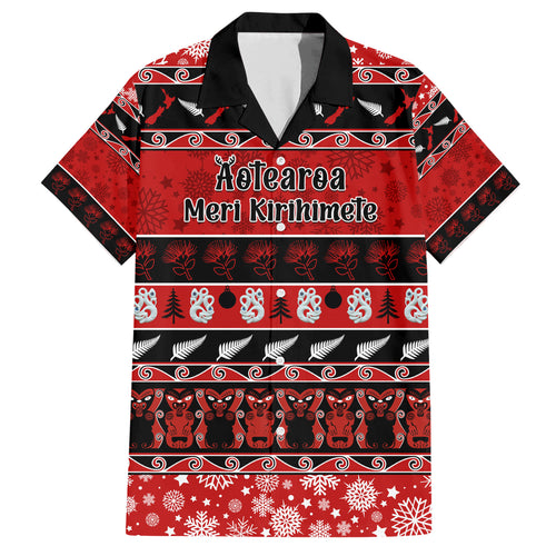 personalised-new-zealand-christmas-hawaiian-shirt-aotearoa-kiwi-meri-kirihimete-red-version