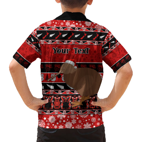 personalised-new-zealand-christmas-hawaiian-shirt-aotearoa-kiwi-meri-kirihimete-red-version
