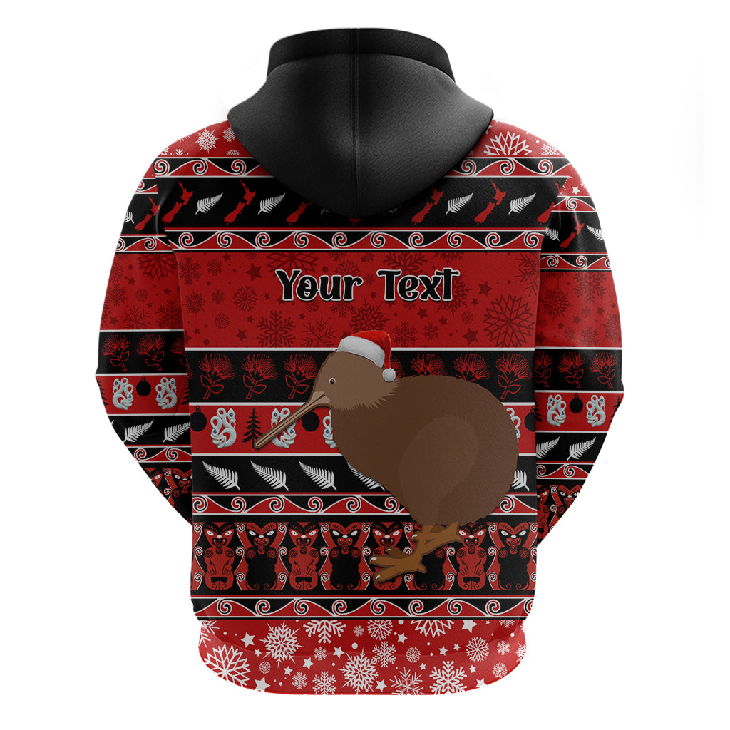 personalised-new-zealand-christmas-hoodie-aotearoa-kiwi-meri-kirihimete-red-version