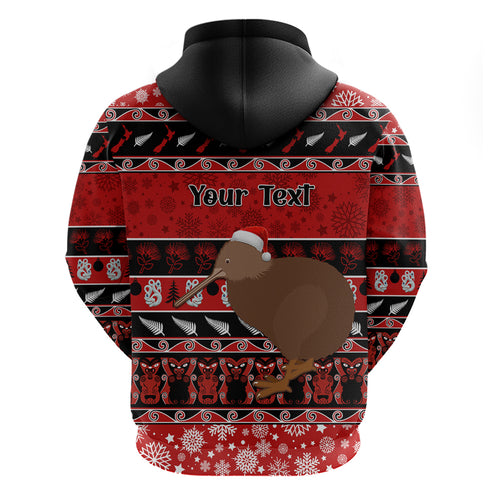personalised-new-zealand-christmas-hoodie-aotearoa-kiwi-meri-kirihimete-red-version