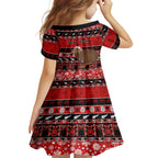 personalised-new-zealand-christmas-kid-short-sleeve-dress-aotearoa-kiwi-meri-kirihimete-red-version