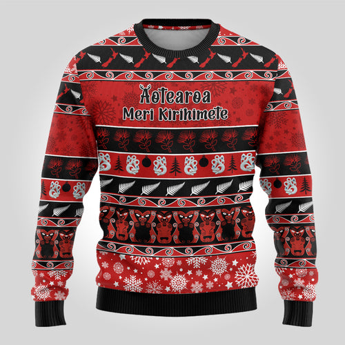 personalised-new-zealand-christmas-ugly-christmas-sweater-aotearoa-kiwi-meri-kirihimete-red-version
