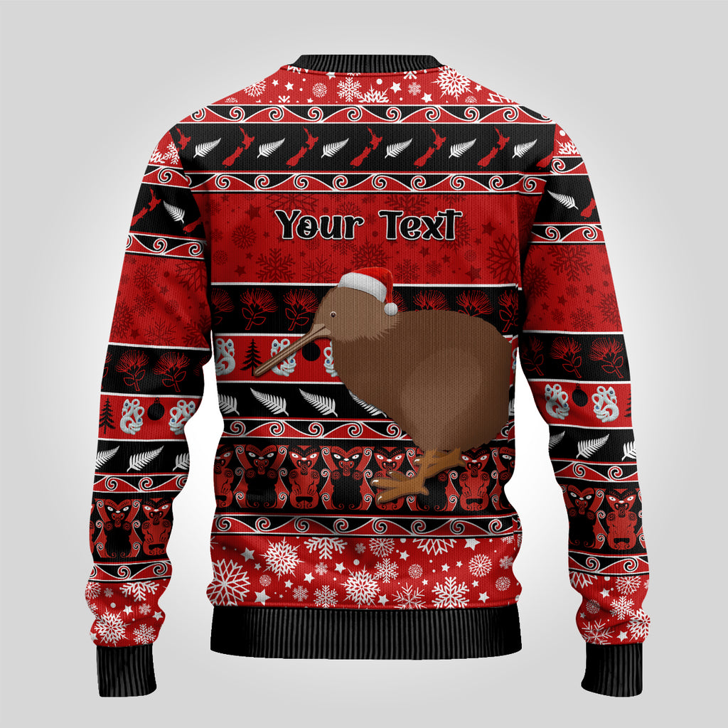 personalised-new-zealand-christmas-ugly-christmas-sweater-aotearoa-kiwi-meri-kirihimete-red-version