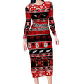 personalised-new-zealand-christmas-long-sleeve-bodycon-dress-aotearoa-kiwi-meri-kirihimete-red-version