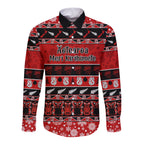 personalised-new-zealand-christmas-long-sleeve-button-shirt-aotearoa-kiwi-meri-kirihimete-red-version