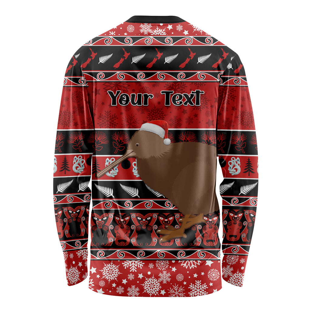 personalised-new-zealand-christmas-long-sleeve-shirt-aotearoa-kiwi-meri-kirihimete-red-version