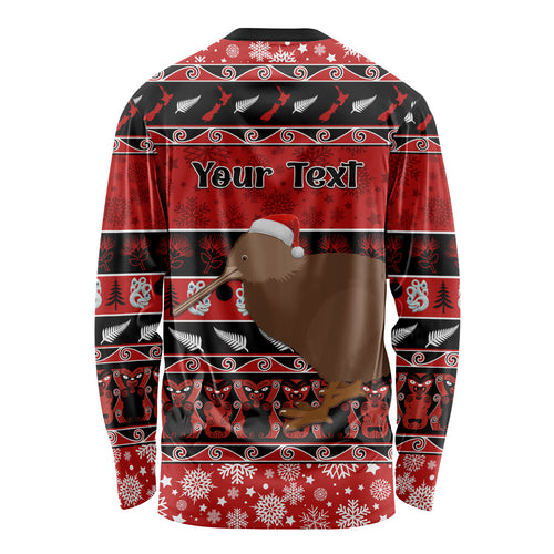 personalised-new-zealand-christmas-long-sleeve-shirt-aotearoa-kiwi-meri-kirihimete-red-version