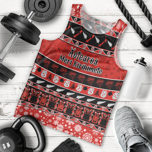 personalised-new-zealand-christmas-men-tank-top-aotearoa-kiwi-meri-kirihimete-red-version