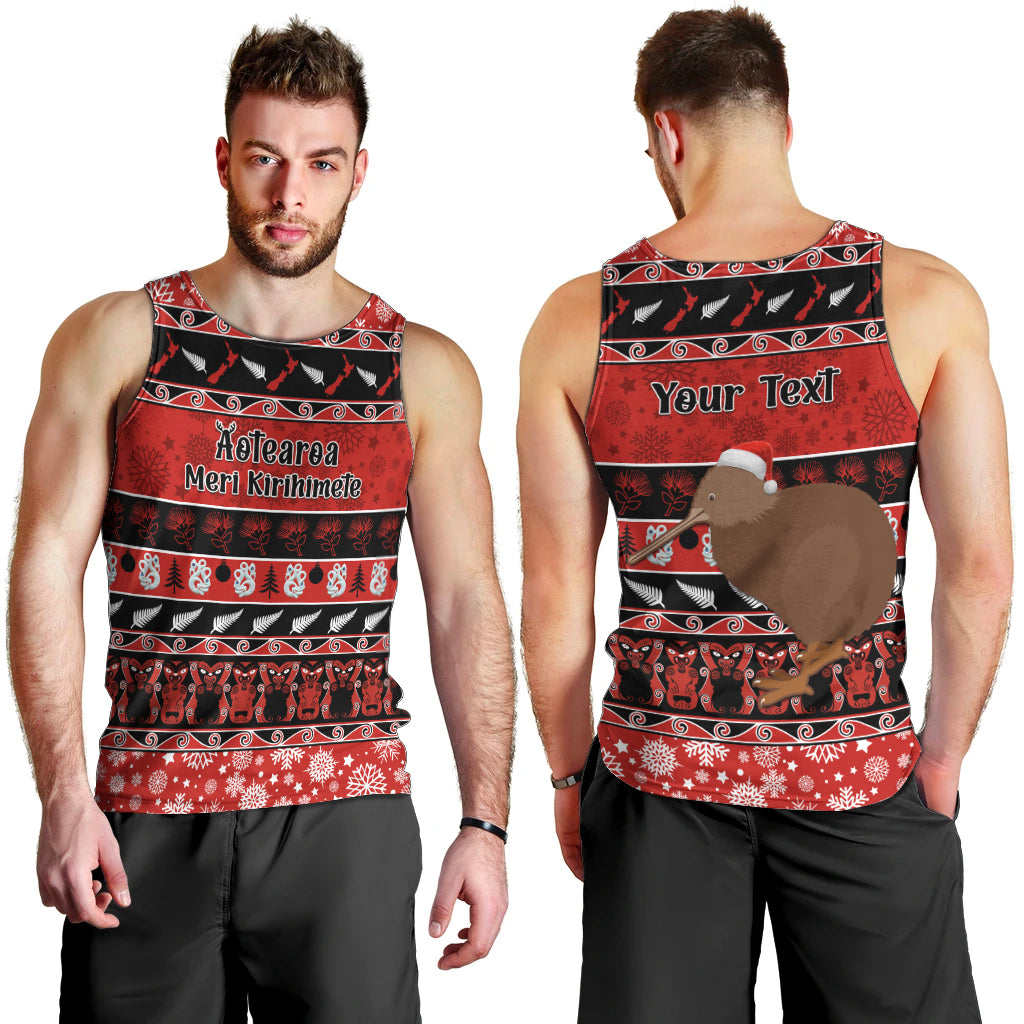 personalised-new-zealand-christmas-men-tank-top-aotearoa-kiwi-meri-kirihimete-red-version