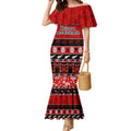 personalised-new-zealand-christmas-mermaid-dress-aotearoa-kiwi-meri-kirihimete-red-version