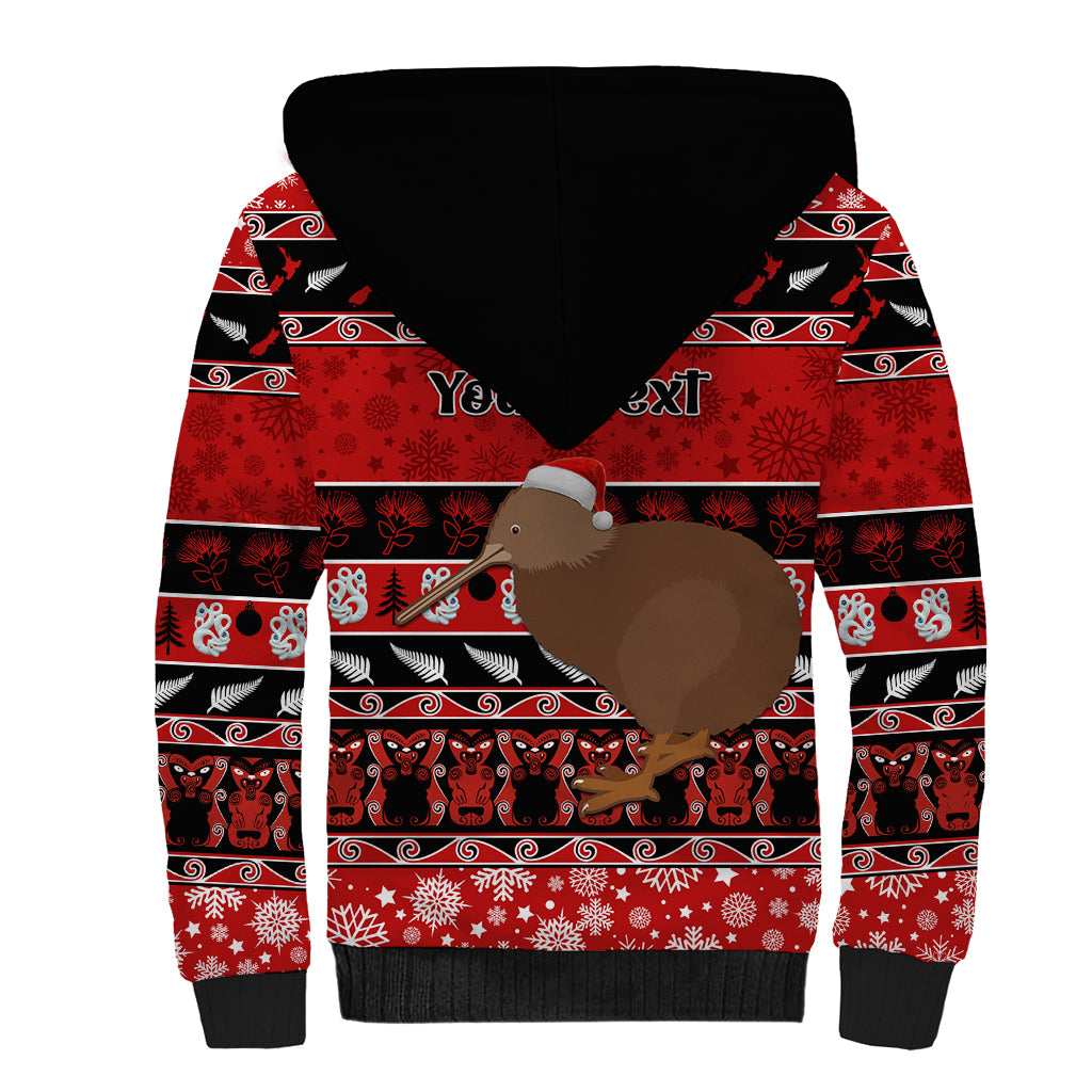 personalised-new-zealand-christmas-sherpa-hoodie-aotearoa-kiwi-meri-kirihimete-red-version