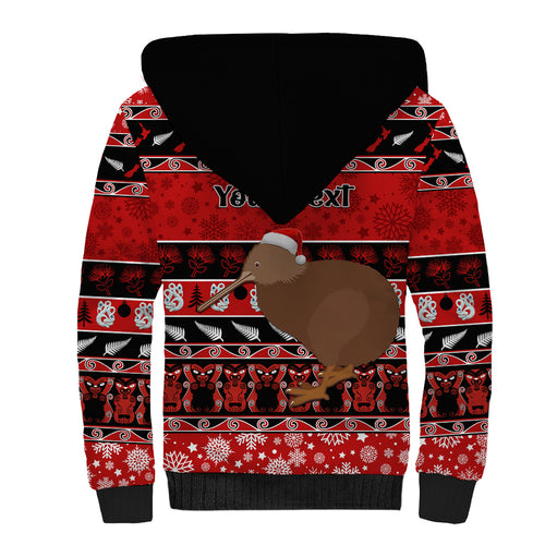 personalised-new-zealand-christmas-sherpa-hoodie-aotearoa-kiwi-meri-kirihimete-red-version