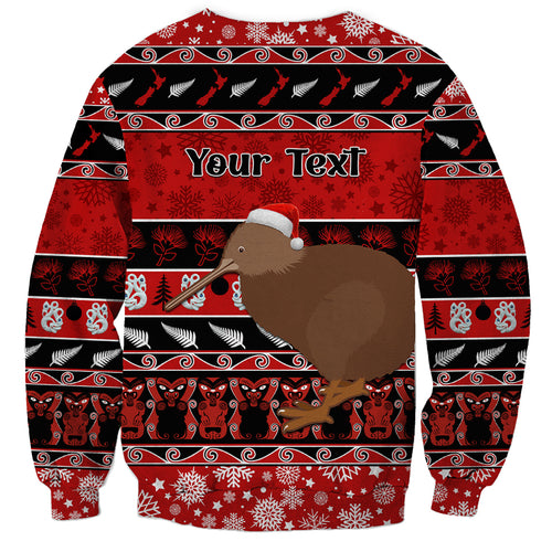personalised-new-zealand-christmas-sweatshirt-aotearoa-kiwi-meri-kirihimete-red-version