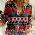 personalised-new-zealand-christmas-women-casual-shirt-aotearoa-kiwi-meri-kirihimete-red-version