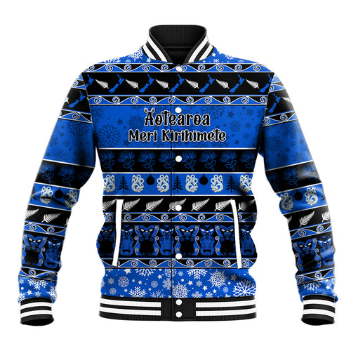 personalised-new-zealand-christmas-baseball-jacket-aotearoa-kiwi-meri-kirihimete-blue-version