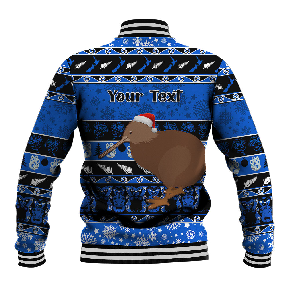 personalised-new-zealand-christmas-baseball-jacket-aotearoa-kiwi-meri-kirihimete-blue-version