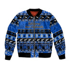 personalised-new-zealand-christmas-bomber-jacket-aotearoa-kiwi-meri-kirihimete-blue-version