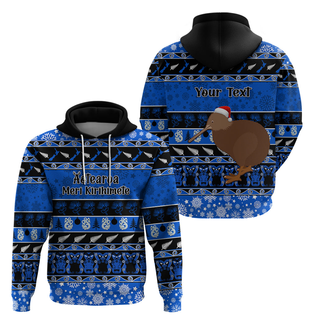 personalised-new-zealand-christmas-hoodie-aotearoa-kiwi-meri-kirihimete-blue-version